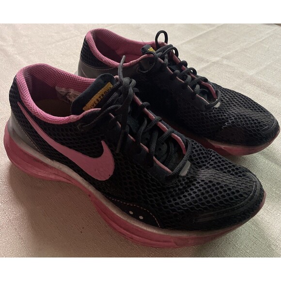 Nike Lunarlite Live Strong Womens Running Shoes Black/Pink Sneakers Size 8 - Picture 2 of 10